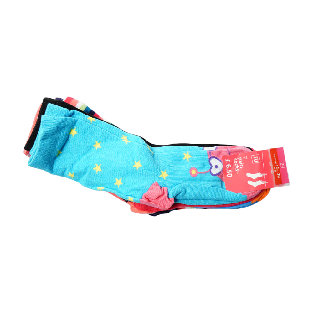 GIRLS SOCKS PACK OF 7 MW-20 12-3.5M