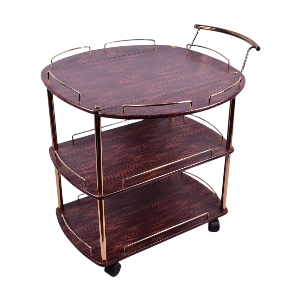 TEA TROLLY FOLDING 3 SHELF TIGER GOLDEN