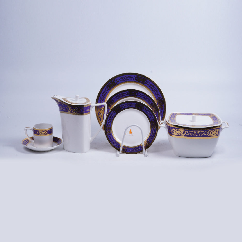 DINNER SET BONE CHINA 61PC 171102 BLUE