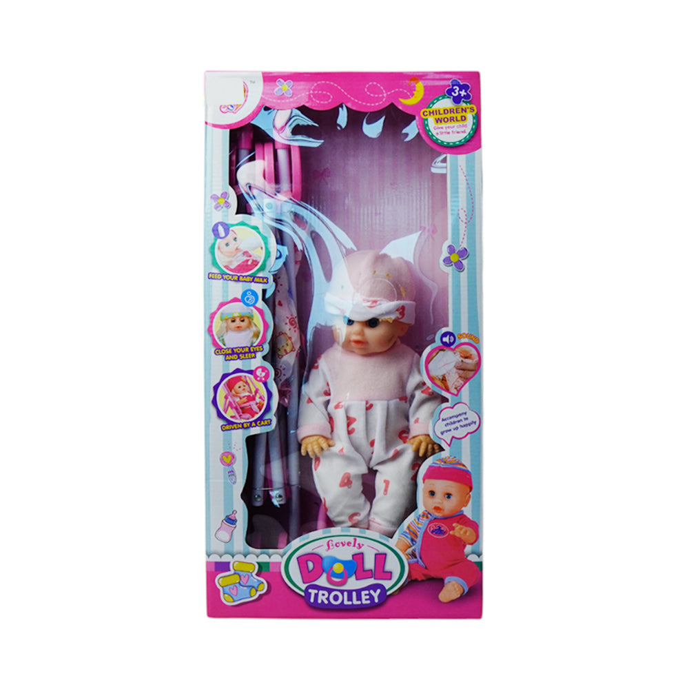8808-7B CUTE DOLL WITH STROLLER A.I (3+ YEAR)