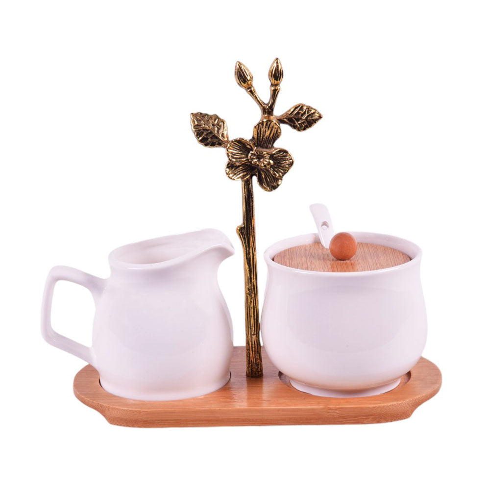 SUAGR & MILK POT SET ORCHID WB-671