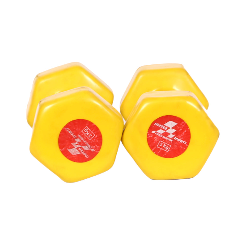 VINYL DUMBELL COLORFUL PAIR 3KG