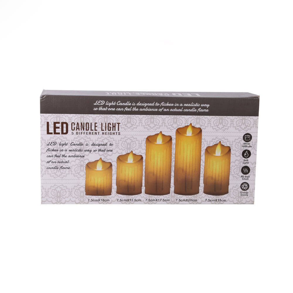 LED CANDLE SET 5PC IR 33-37