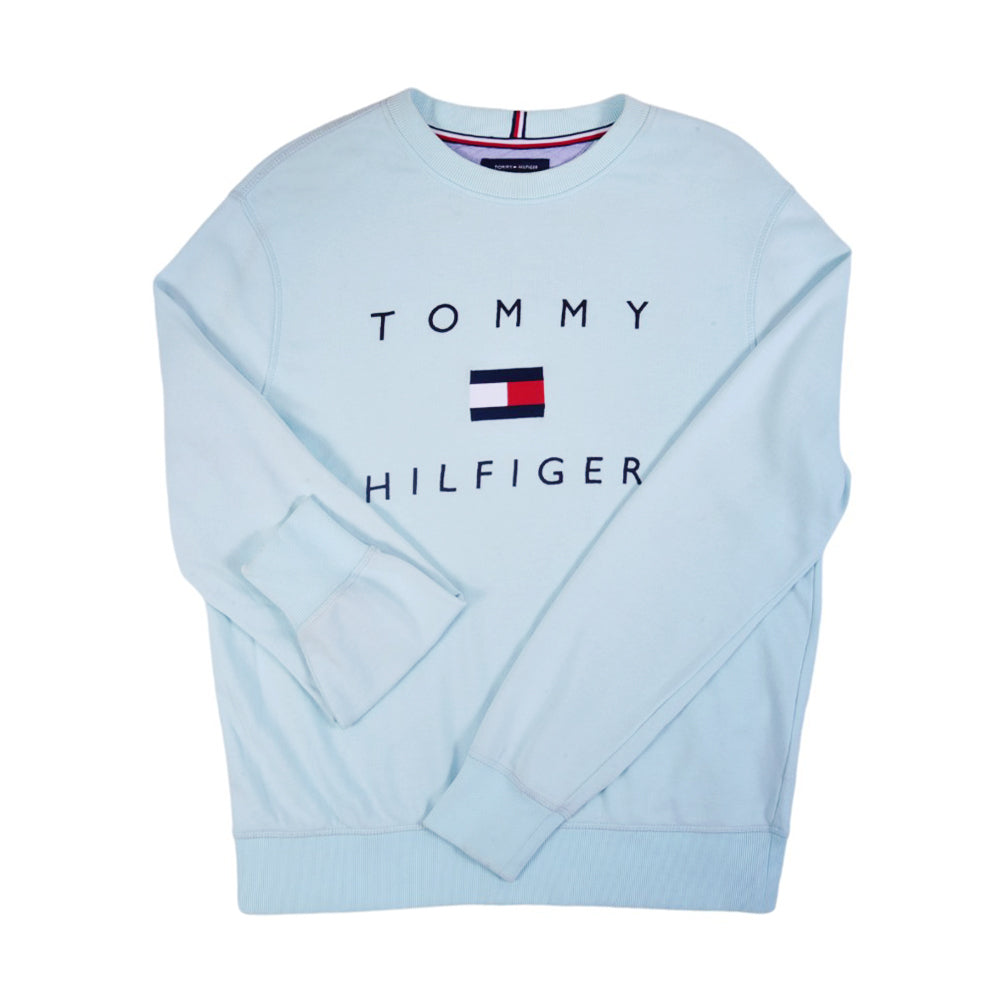 TH MEN L/S SWEAT SHIRT 78J2-282-331 AQUA L (MZ)