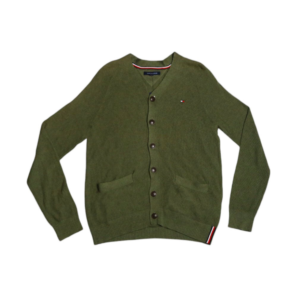 TH MEN L/S CARDIGAN 78E6781305 GREEN S (IR)