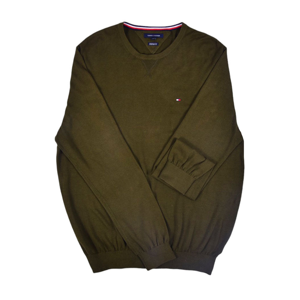 TH MAN L/S R-NECK SWEATER 78J3330 GRN M ( IR )