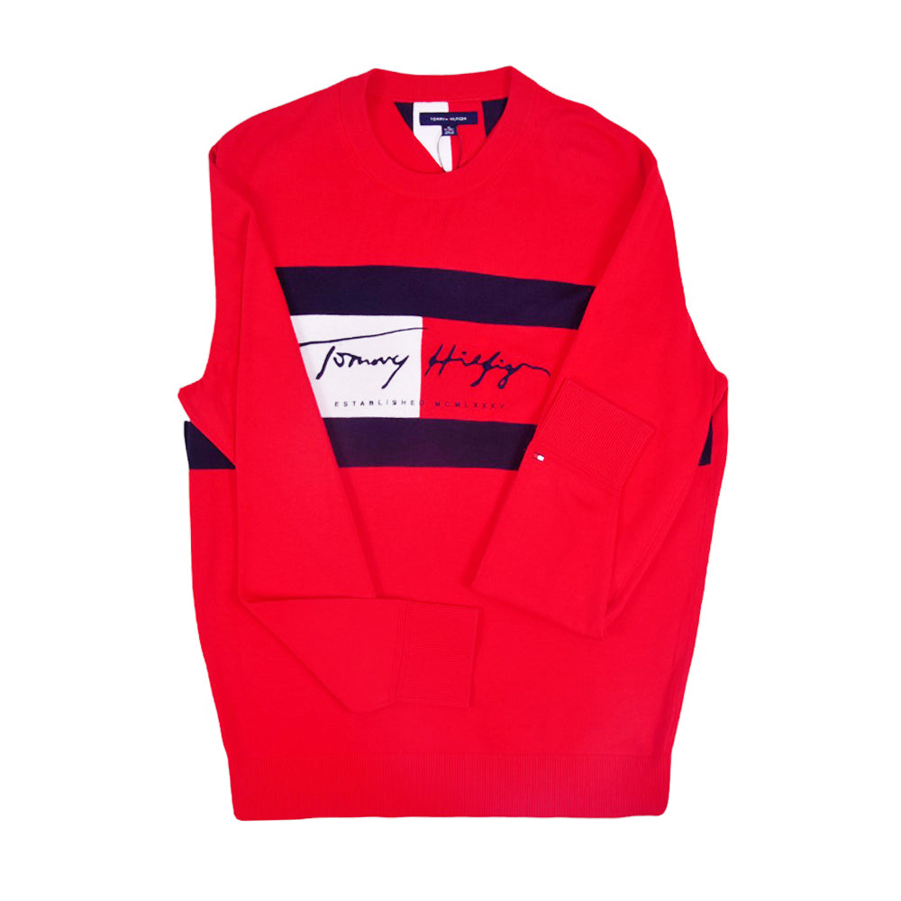 TH MAN L/S R NECK SWEATER 78J3787 RED XL ( IR )