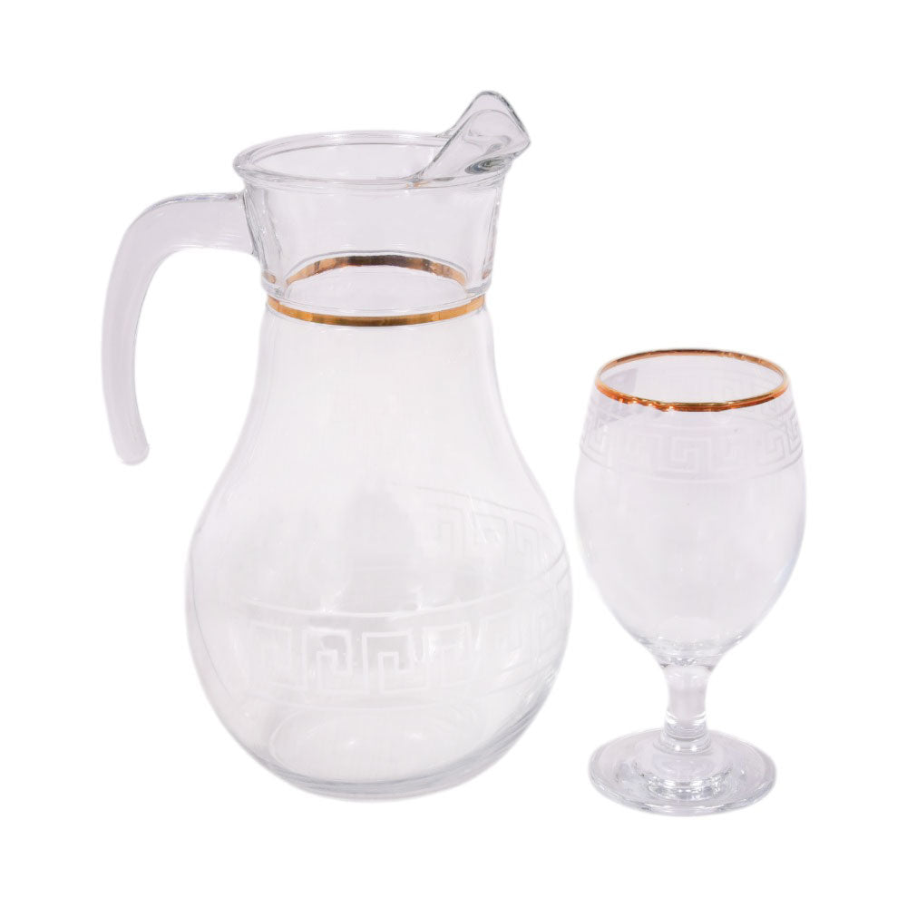 WATER SET 7PC PSB HAND CUT GOLD BISTRO 96933-B018