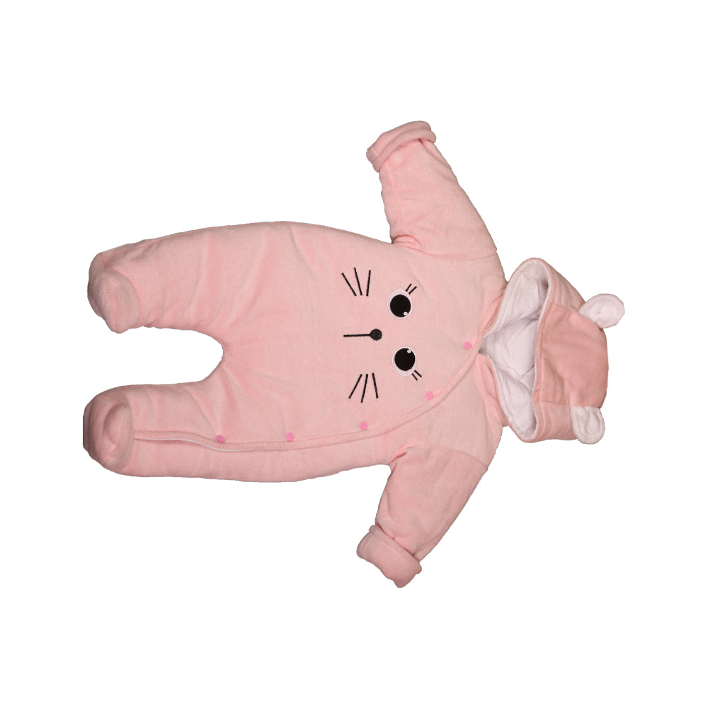 GIRLS L/S QUILTED ROMPER WITH HOOD PM-0001 MW-21 0-3M
