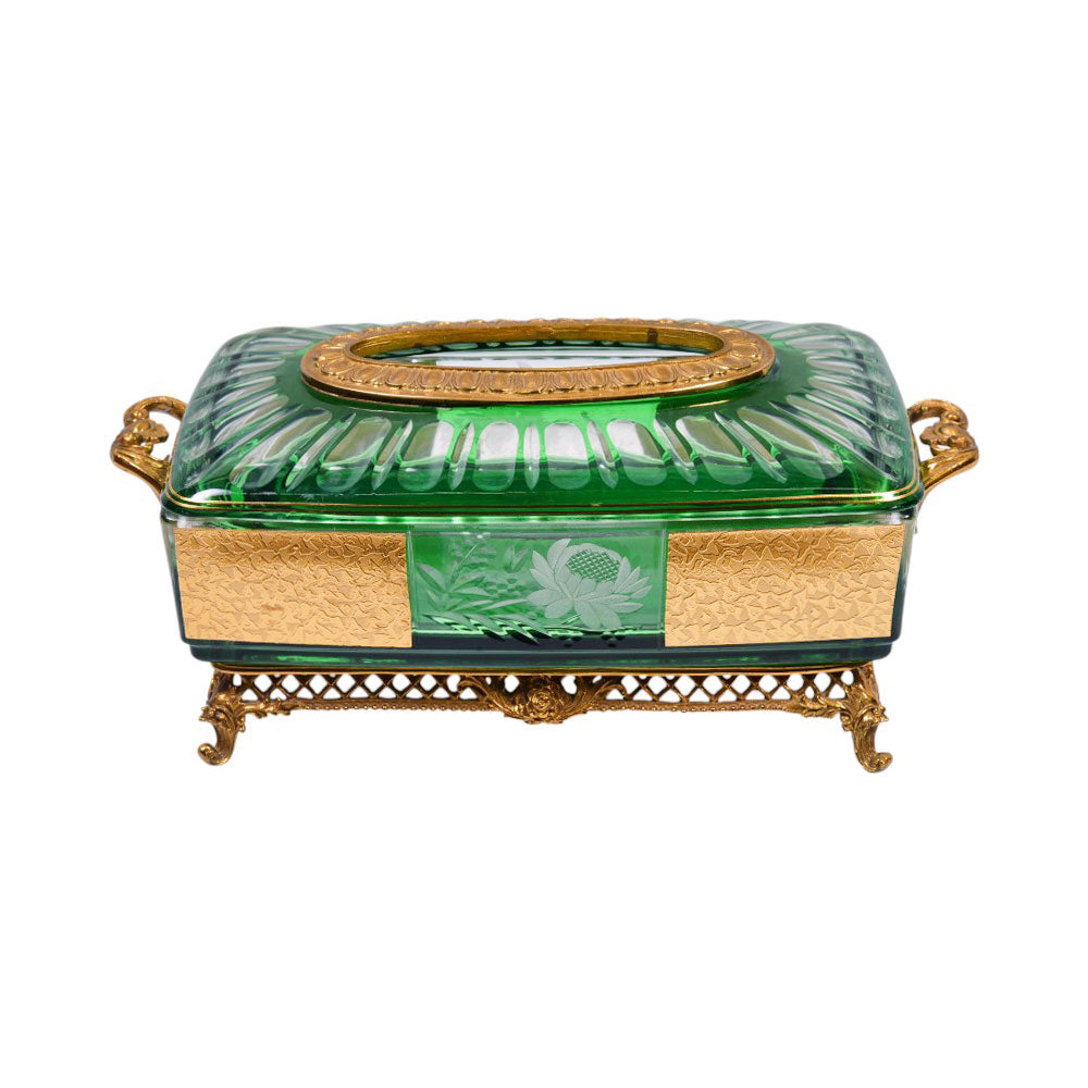 TISSUE BOX CRYSTAL BRASS IR H-C19-6018 JSB01-A10
