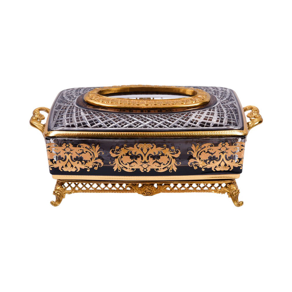 TISSUE BOX CRYSTAL BRASS IR H-C19-6018 JSC03-D04-1