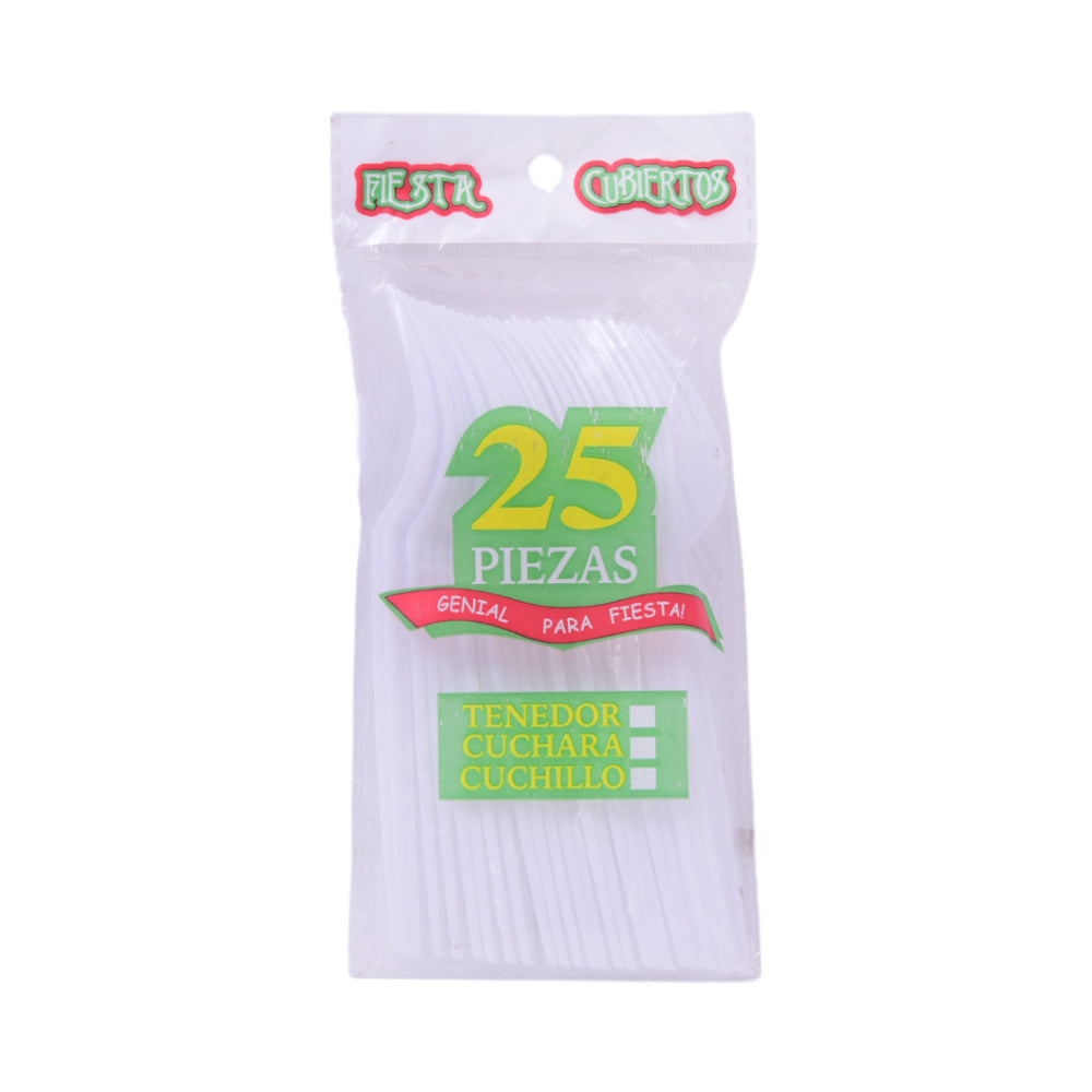 DISPOSIBLE WHITE FORK 25PC PACK IR D-27-28