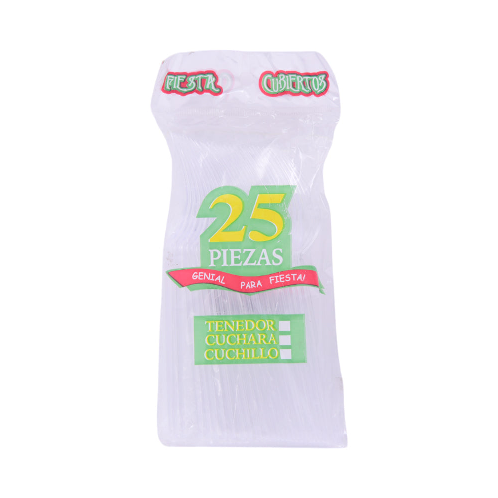 DISPOSIBLE TRANSPARENT FORK 25PC PACK IR D-9-18