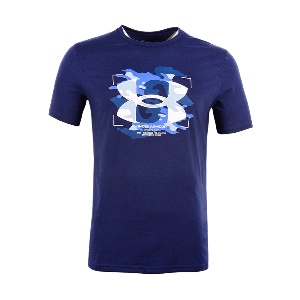 UA MEN S/S R-NECK T-SHIRT 1378769-408 R-BLU M (IR)