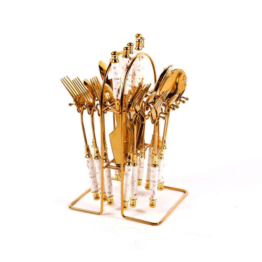 CUTLERY SET CERAMIC IR 24PC WHITE