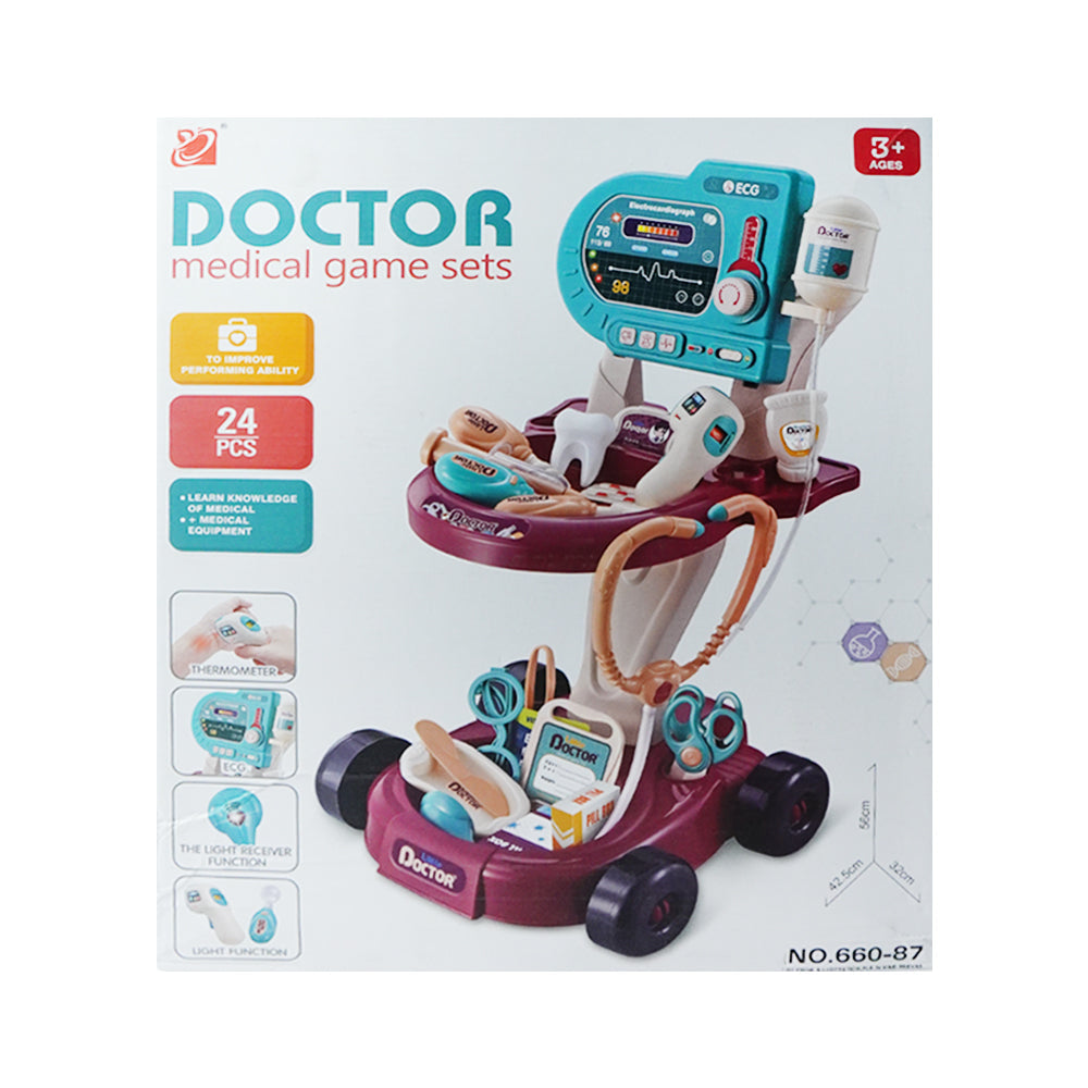 660-87 DOCTOR MEDICAL TROLLEY 24PC H.B