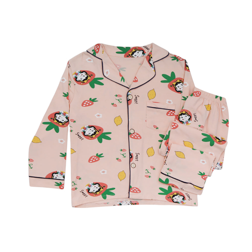 GIRLS L/S 2PC SLEEPING SUIT MW-22 85 CHI 5-6 YEAR