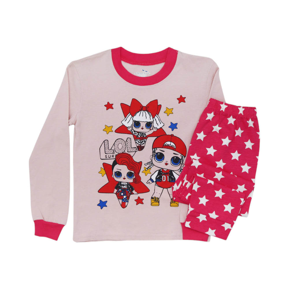 GIRLS L/S 2PC SLEEPING SUIT MW-22 110 4-5 YEAR CHI 002A