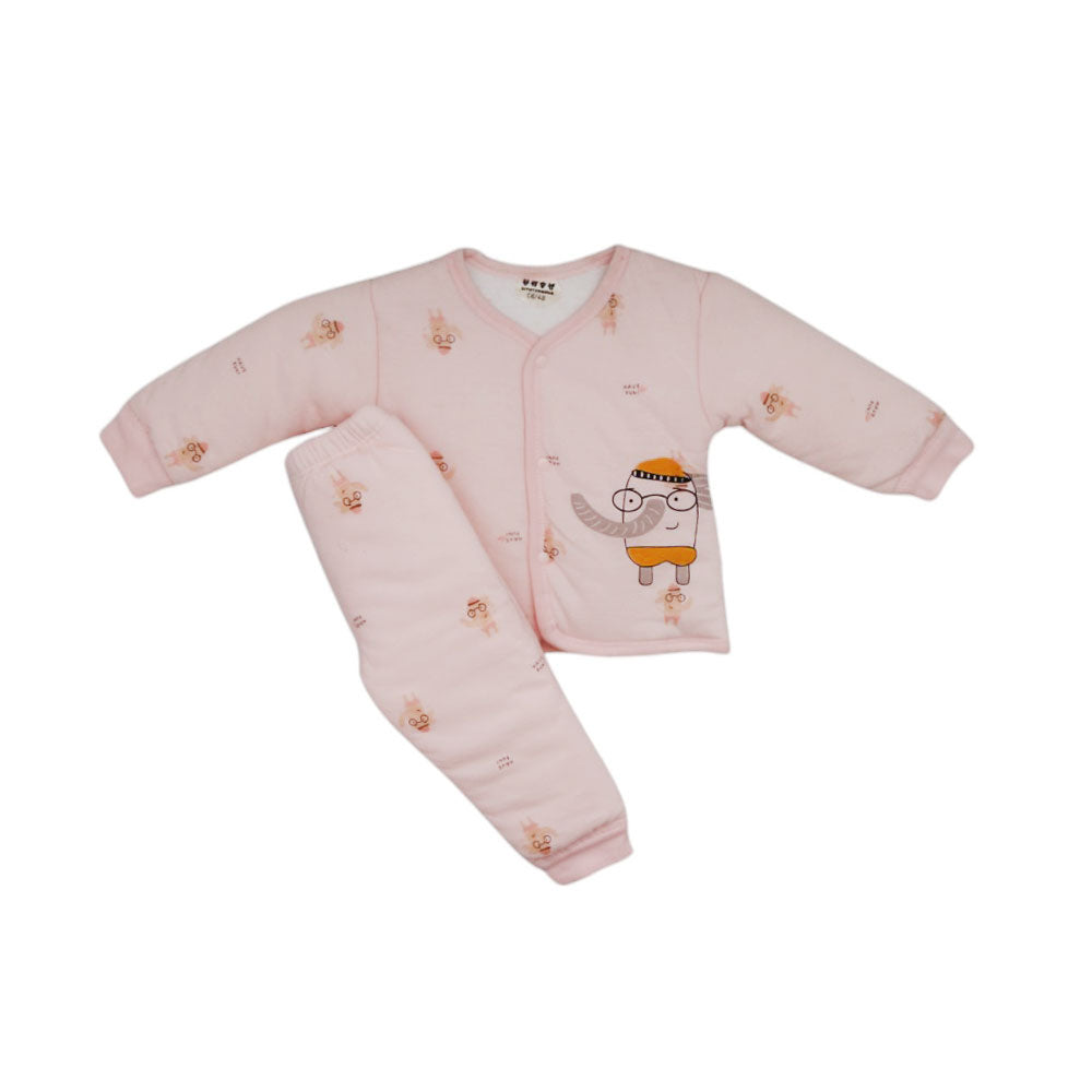 UNISEX L/S 2PC PAJAMA SUIT QUILTED MW-22 0-6M 003