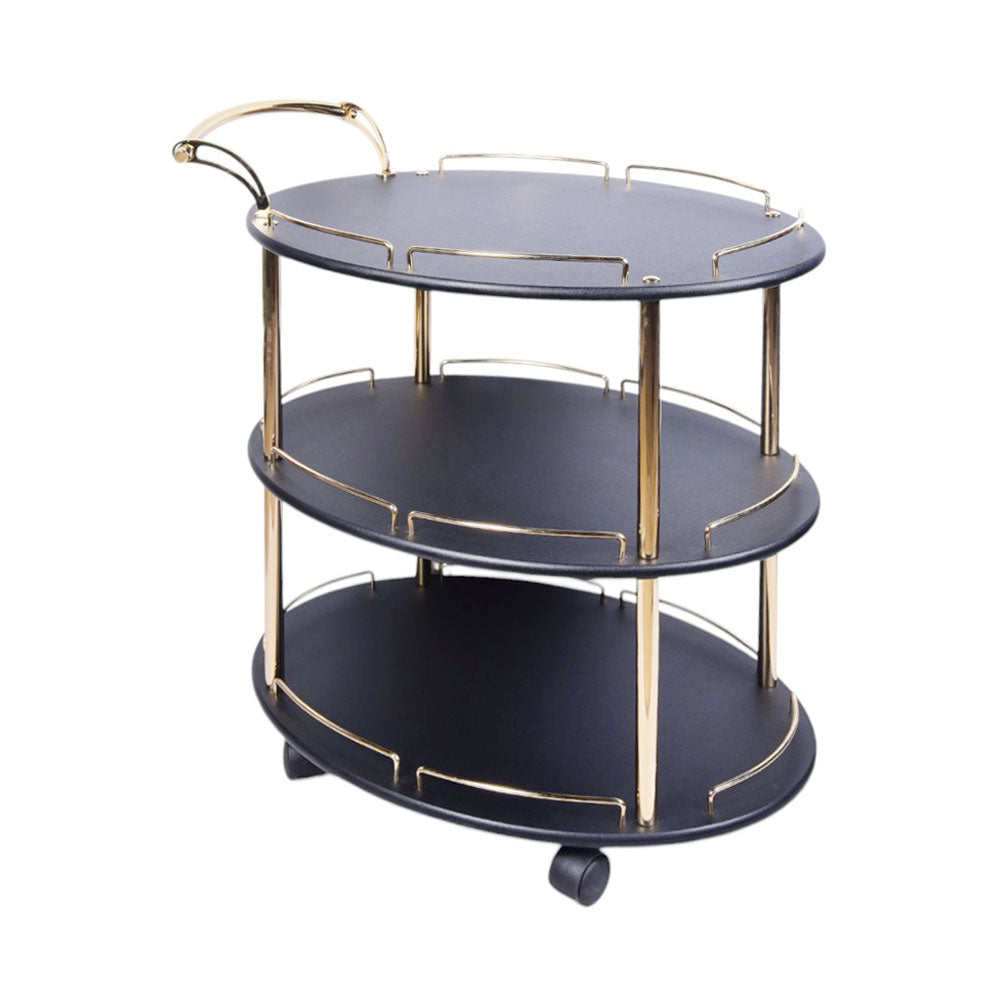 OVAL 3 SHELF BLACK GOLD