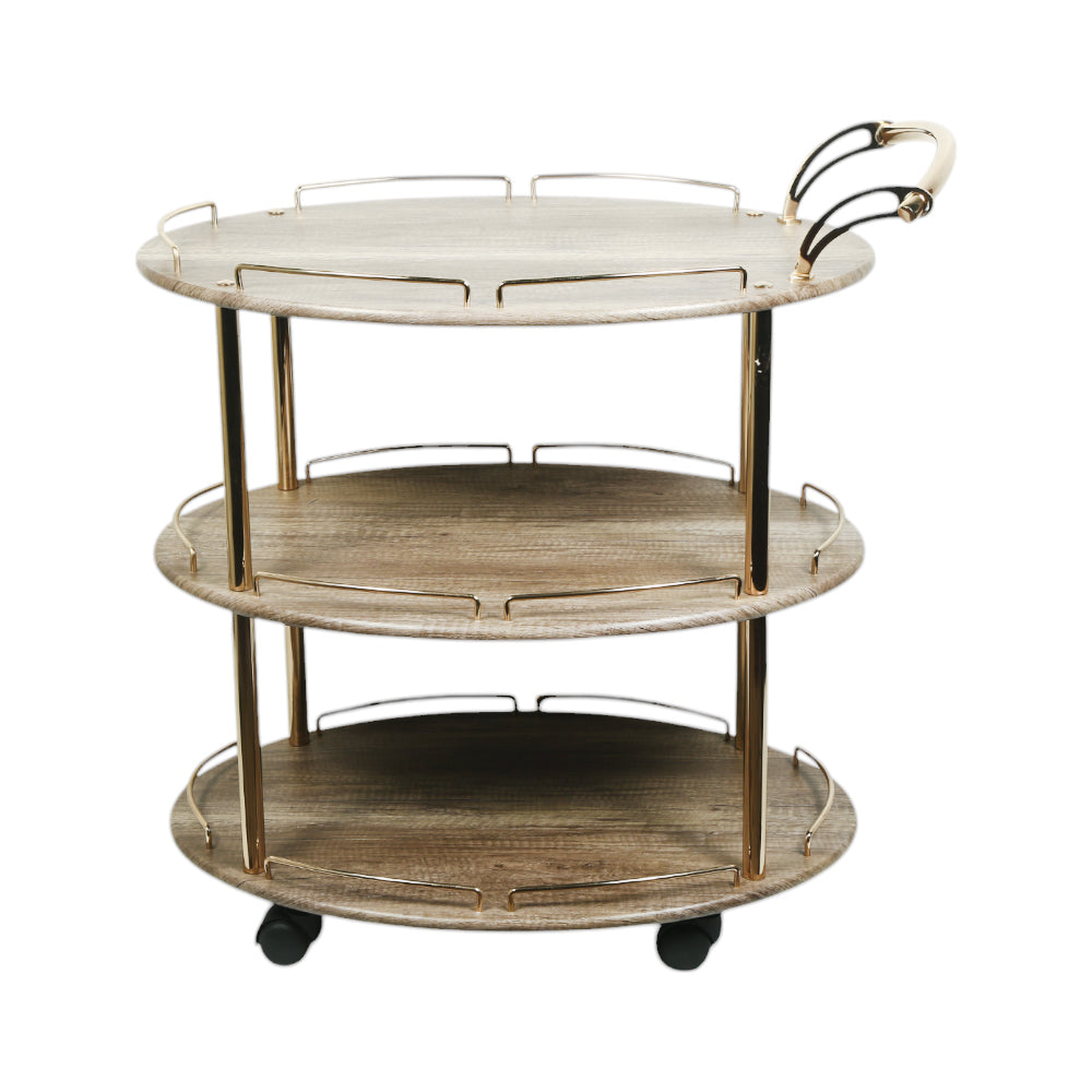 OVAL 3 SHELF KHAKI GOLD