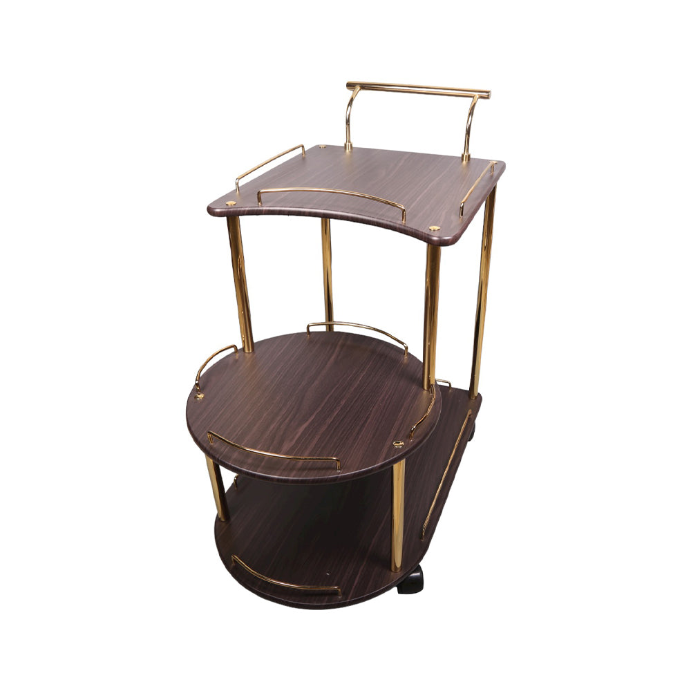 Baggi Tea Trolley Dark Brown Golden