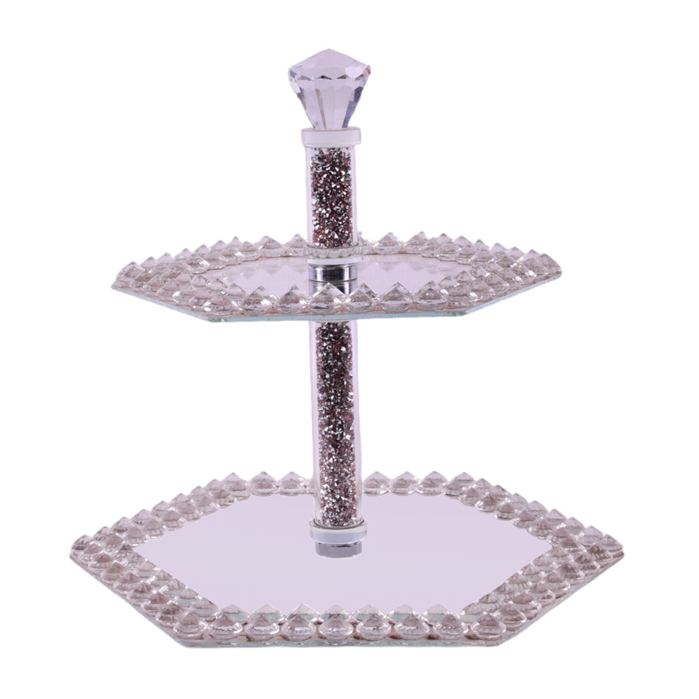 DISH 2 TIER CRYSTAL IR 1344-64