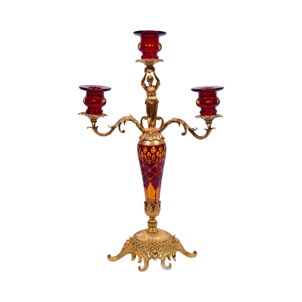 CANDLE STAND CRYSTAL BRASS IR EC6010-1 JSB06-C59-1