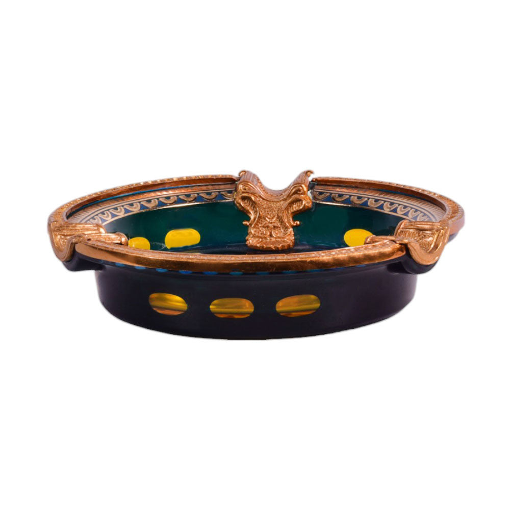 ASHTRAY CRYSTAL BRASS IR H-P09-5007 PCT05-1-C58-1