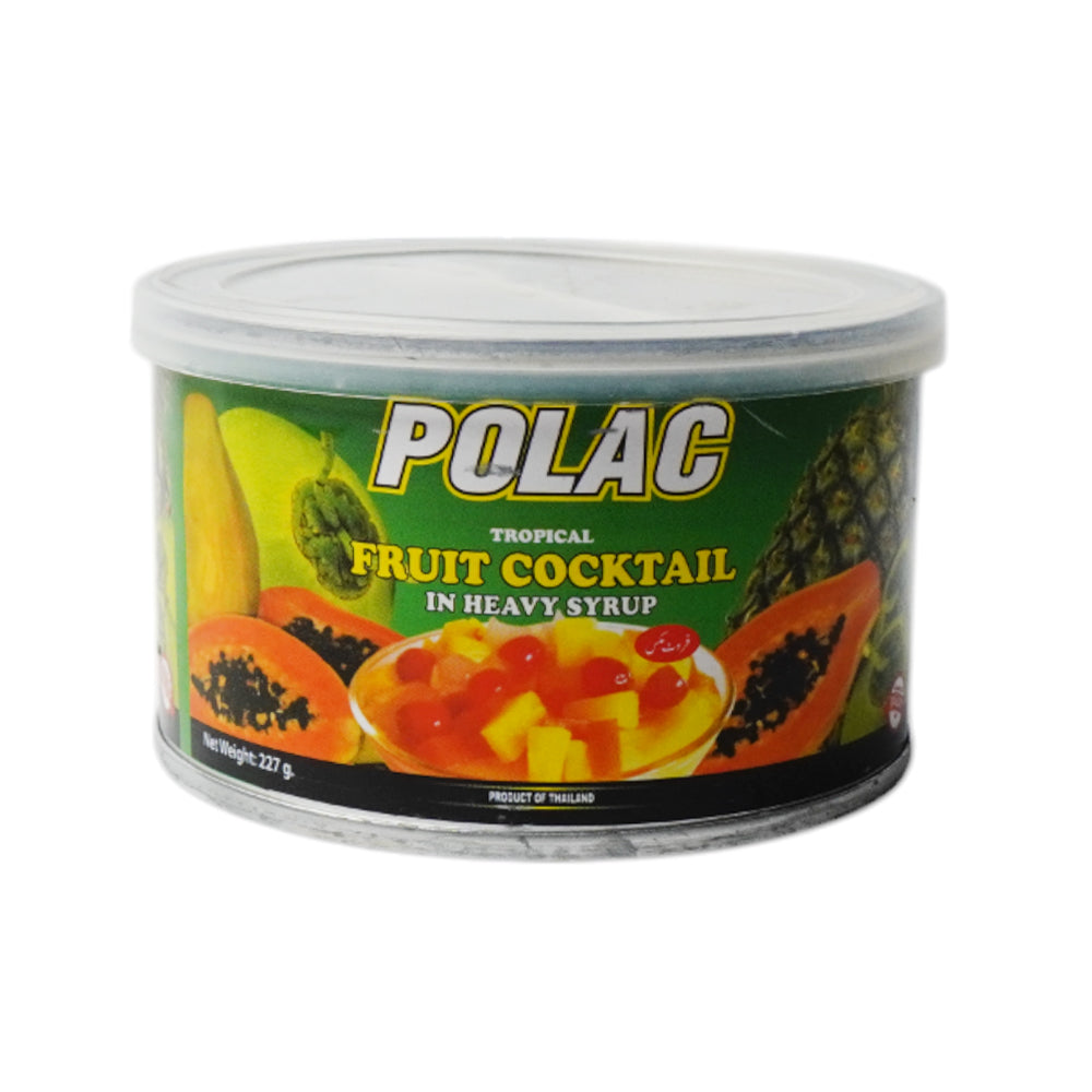 POLAC TROPICAL FRUIT COCKTAIL IN HEAVY SYRUP TIN 227 GM