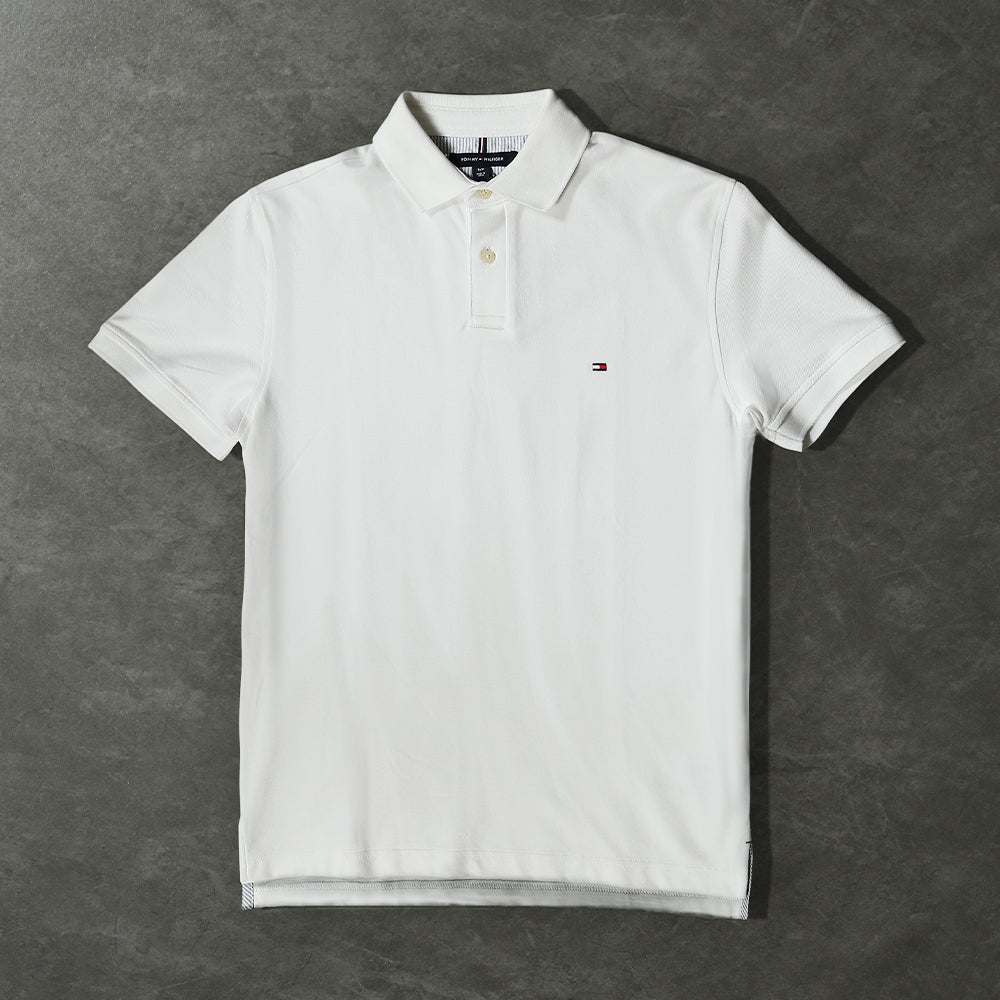 TH MEN S/S POLO SHIRT 7803120-100 WHT S (IR)
