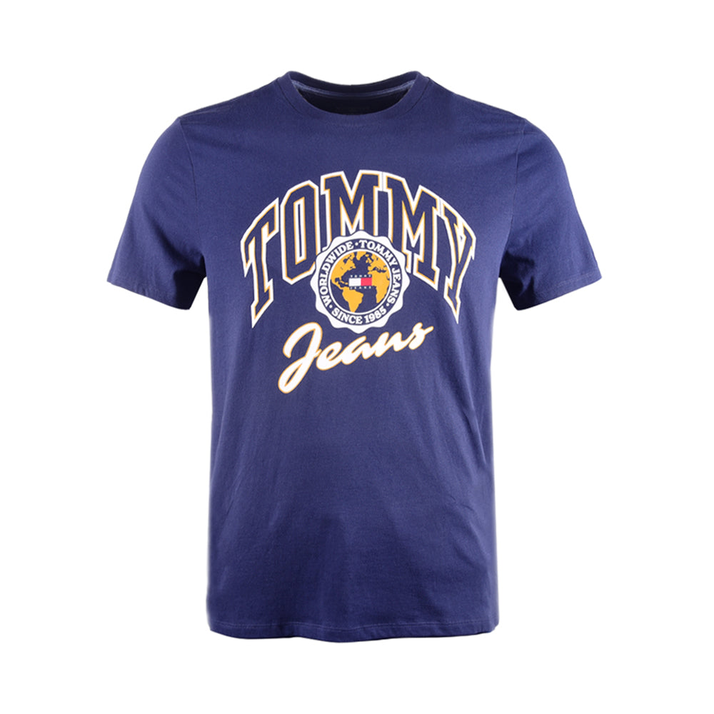 TH MEN S/S R-NECK SHIRT 78J177-411 NVY M (IR)