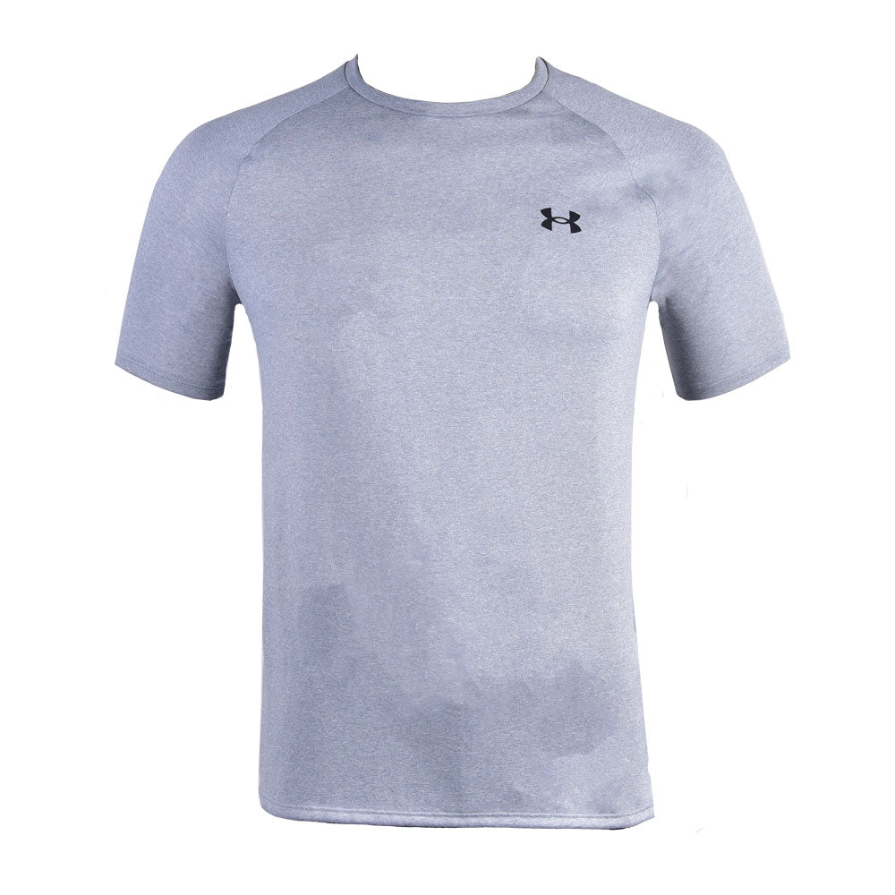 UA MEN S/S R.NECK SHIRT 1326413-036 GRY M (IR)