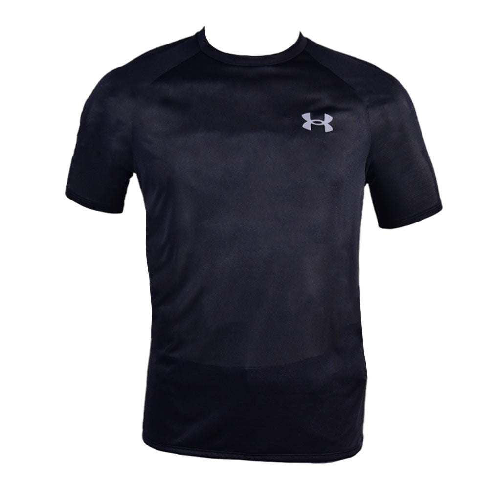 UA MEN S/S R.NECK T SHIRT 1326413.001 BLK M (IR)