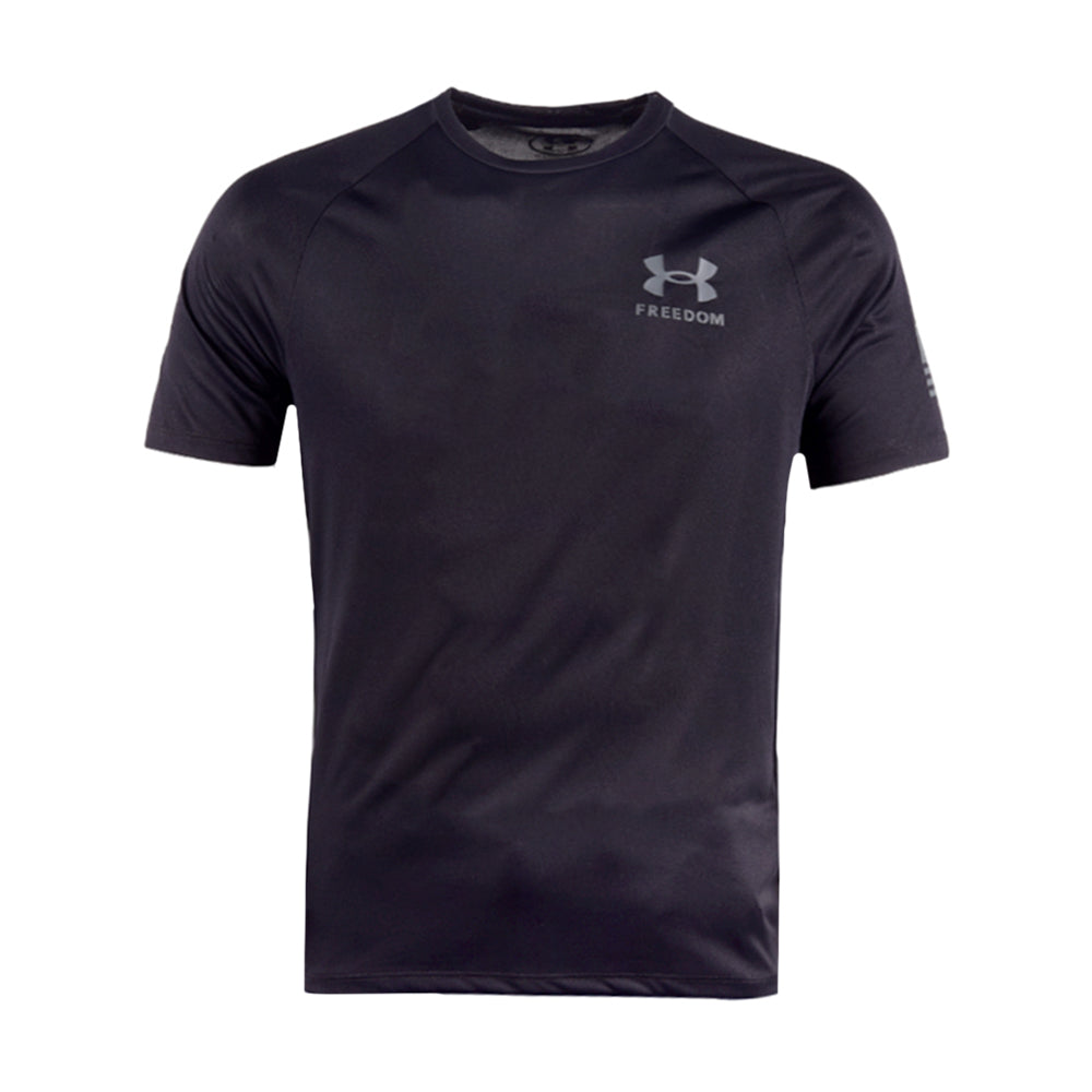 UA MEN S/S R.NECK T.SHIRT 1369468-021 GRY S (IR)