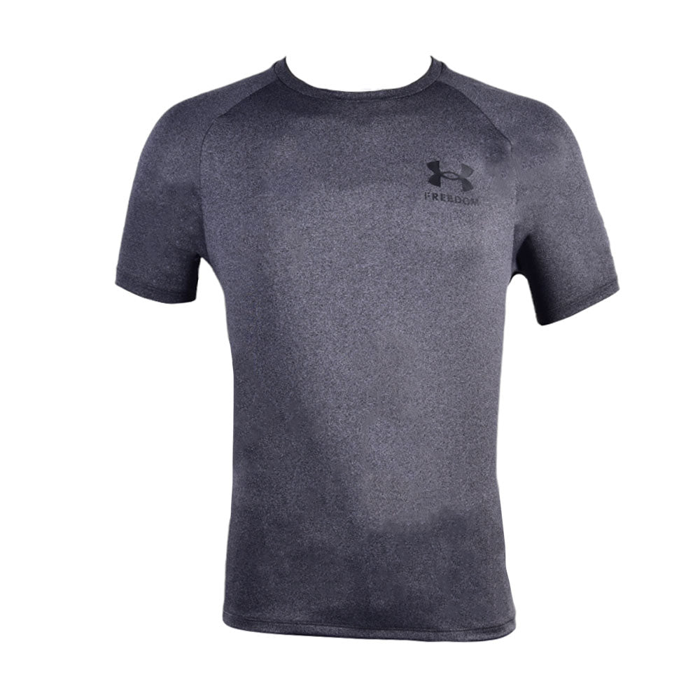 UA MEN S/S R.NECK T.SHIRT 1369468-021 GRY M (IR)