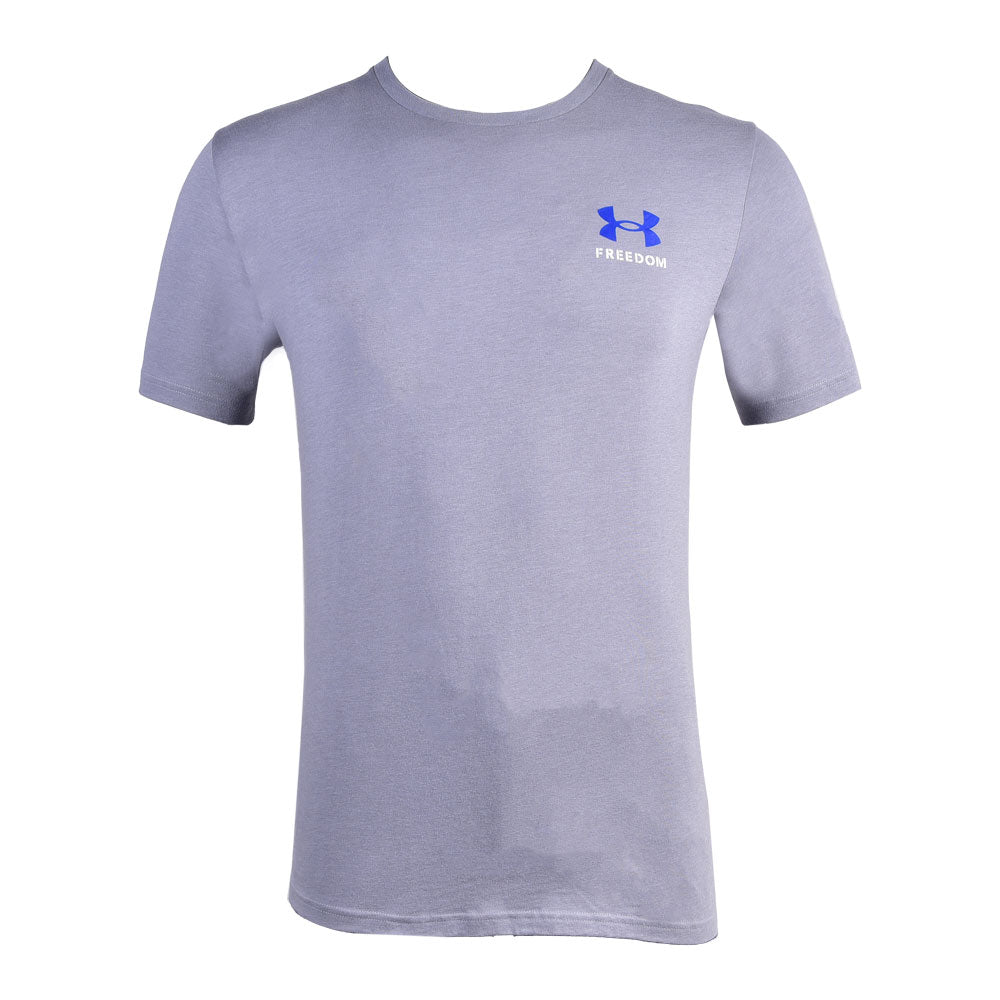 UA MEN S/S R.NECK T.SHIRT 1370818-036 GRY L (IR)