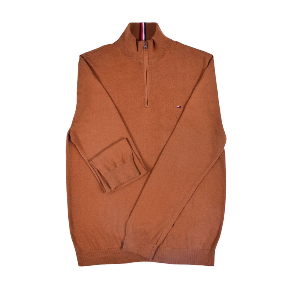 TH MEN L/S HALF ZIPPER 789329-210 BRN L (IR.W)