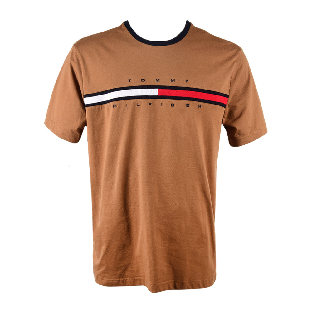 TH MEN S/S R.NECK SHIRT 78C8797-211 BRN XL (IR.S)