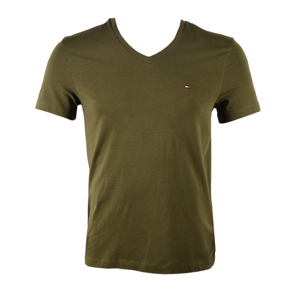 TH MEN S/S V.NECK SHIRT 78J7086-702 GRN M (IR.S)