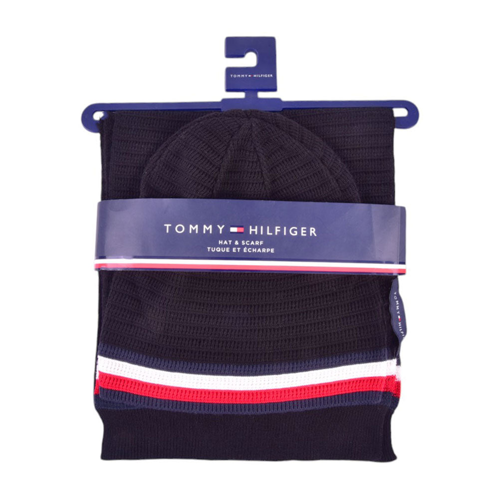 TH CAP/SCARF SET NVY LINES (IR.W)