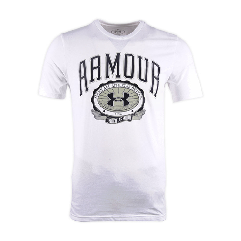 UA MEN S/S T.SHIRT 1379537-100 WHT S (IR.S)