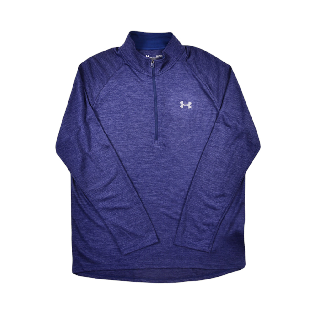 UA MEN L/S H/ZIPPER 1328495-409 NVY XL (IR.W)