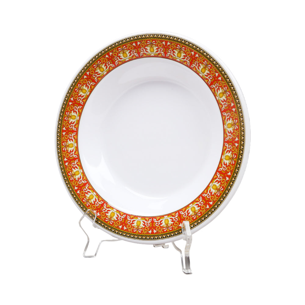 PLATE DEEP LARGE MELAMINE MEDUSA RED