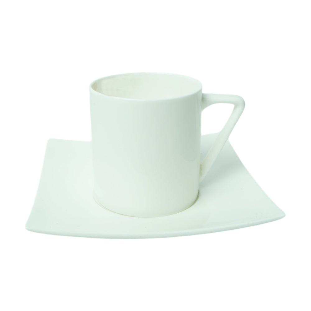 CUP & SAUCER PORCELAIN WHITE IR 1188 (Pack 6)
