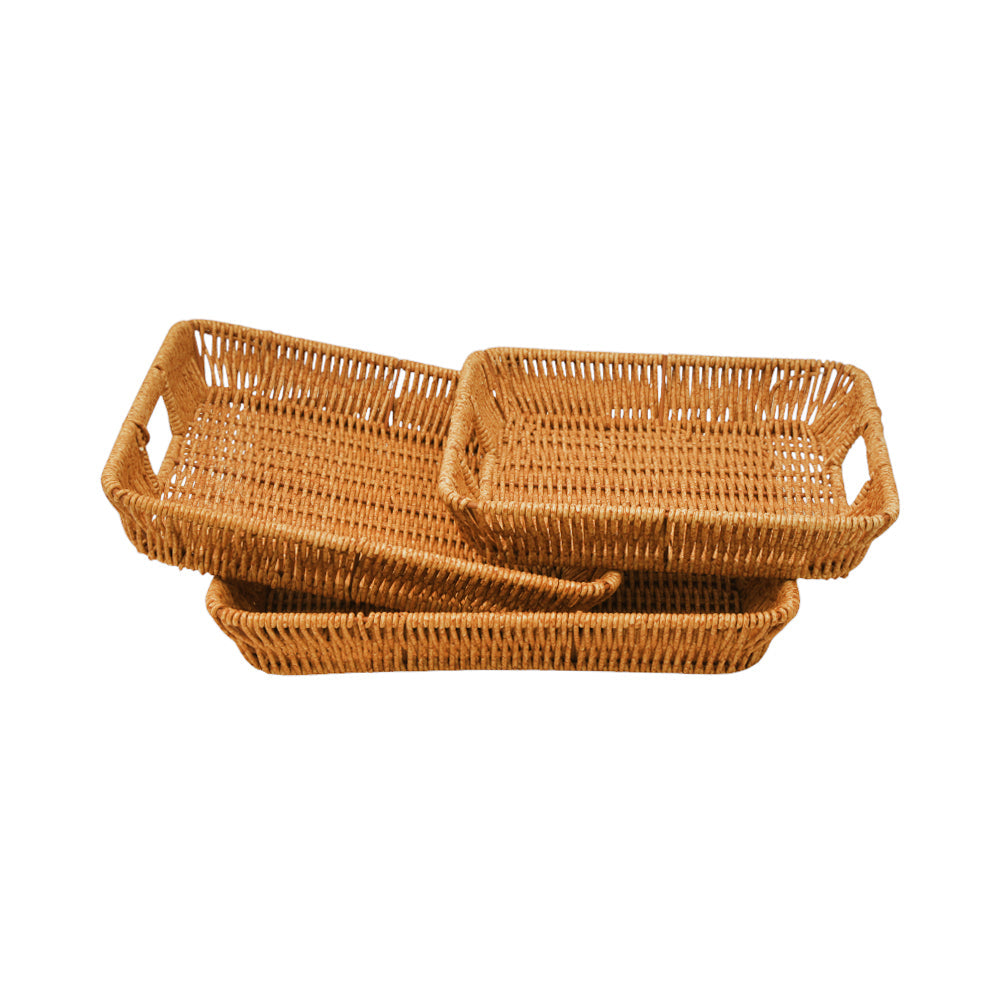 TRAY SET 3PC CANE SQUARE IR 1365-2