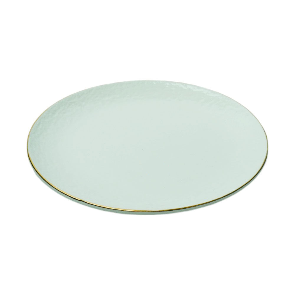 PLATE QUARTER WHITE PORCELAIN MOON EMBOSSED 7INCH IR