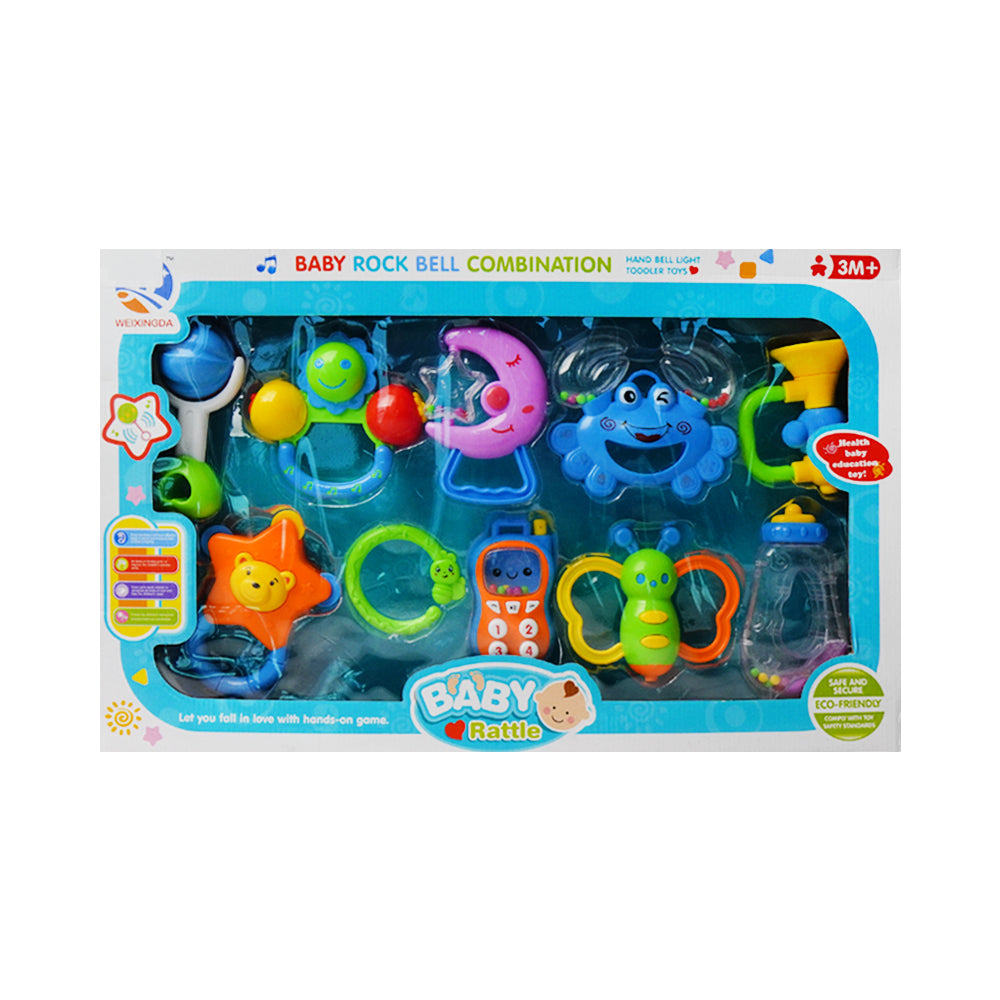 555-8 BABY RATTLE SET 10PC A.I