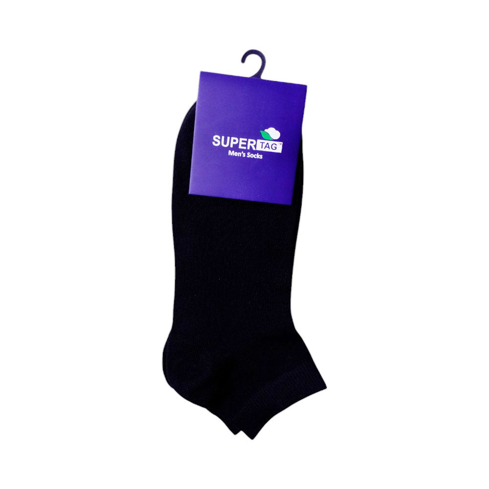SUPER TAG SOCKS ANKLE BLACK/N PLAIN 1PC HZ