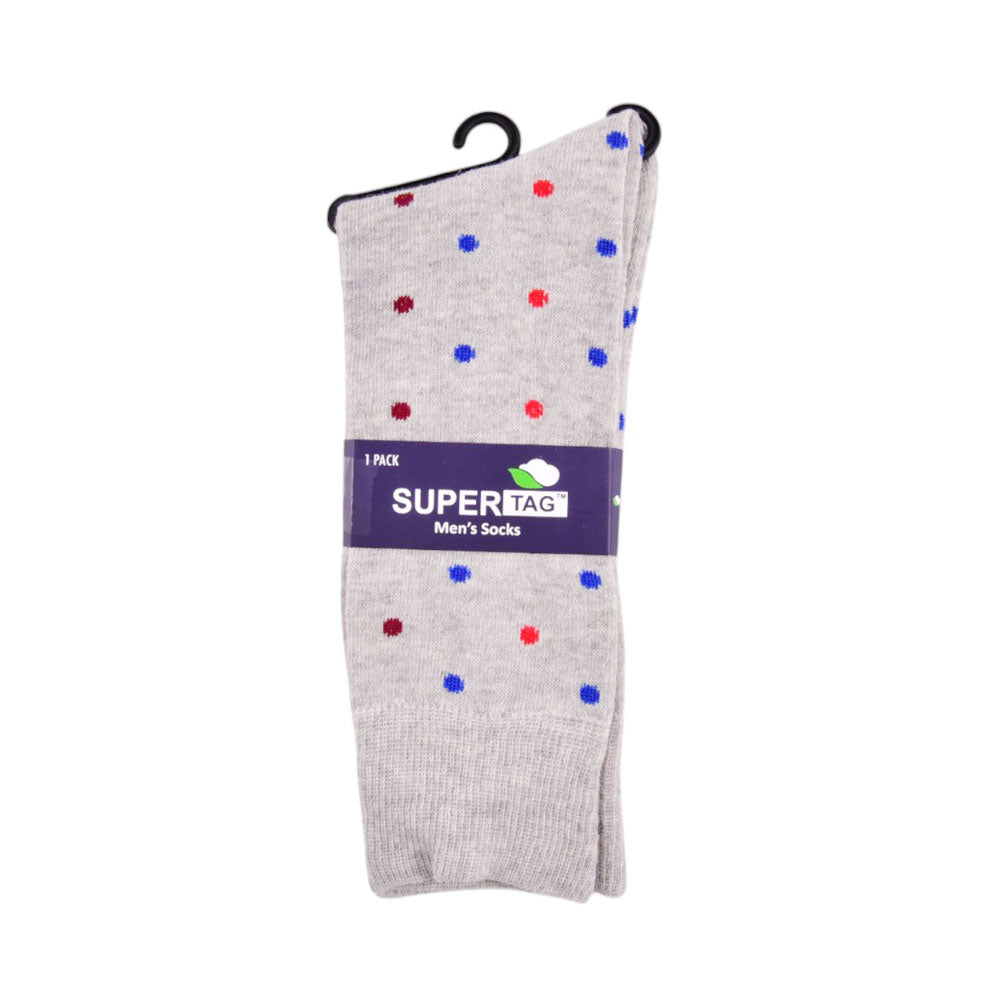 SUPER TAG SOCKS CRW DOTS GRAY 1PC HZ